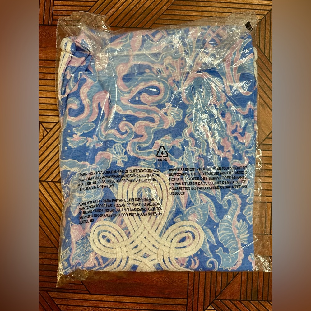 NWT Lilly Pulitzer Kaia Knit Tunic Top in Boca Blue Sea What I Sea XL - Picture 4 of 5